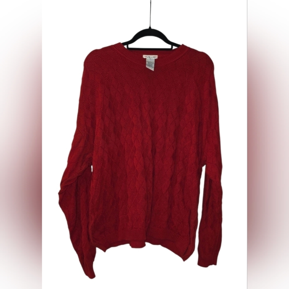 Talbots Red Diamond Knit Sweater